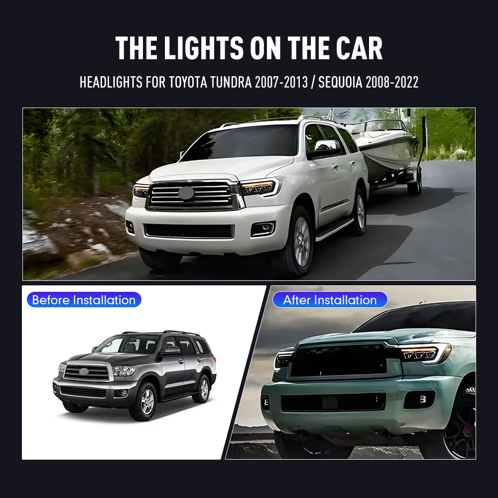 Running Headlamp - Araba Styling kafa lambası Toyota Sequoia